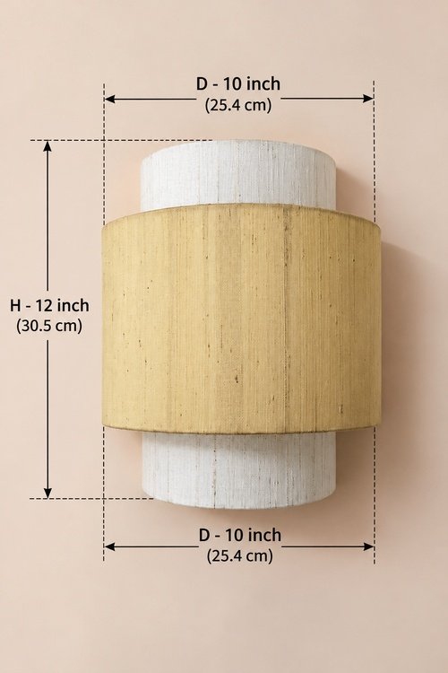 Shimmer Bright Ambe Raw Silk Wall Lamp - Image 5